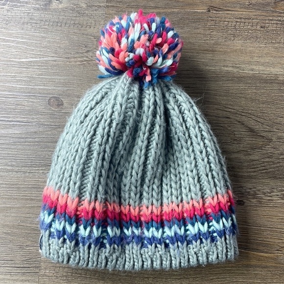 REI Youth Knit Fleece Lined Beanie with PomPom, Winter Hat, Girls size 7-14 - Picture 4 of 8